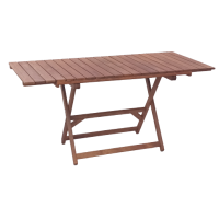 ΖΗΣΗ-ΧΙΑΣΤΙ-EXT τραπέζι κήπου ξύλινο ορθογώνιο εμποτισμού ΚΑΡΥΔΙ διάσταση 70x124(+22+22)